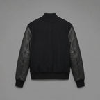 Women's All-Black Leather Varsity Jacket