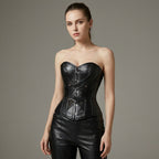 Aura Black Leather Corset