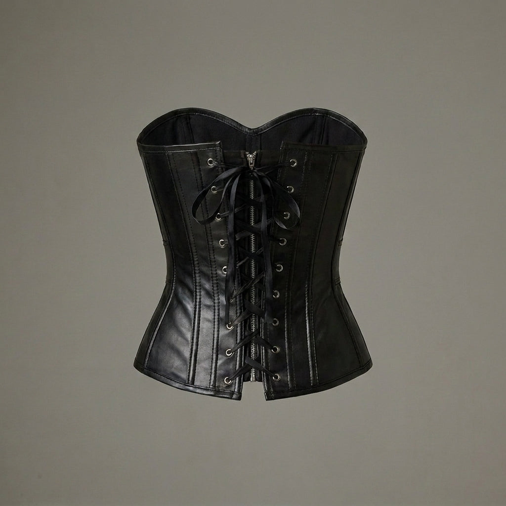 Aura Black Leather Corset