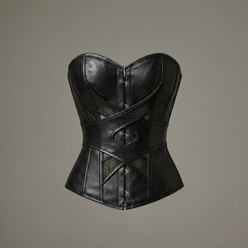 Aura Black Leather Corset