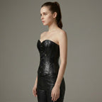 Aura Black Leather Corset