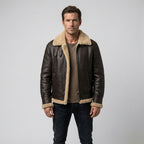 Men's Shearling Bomber Jacket – Premium Leather