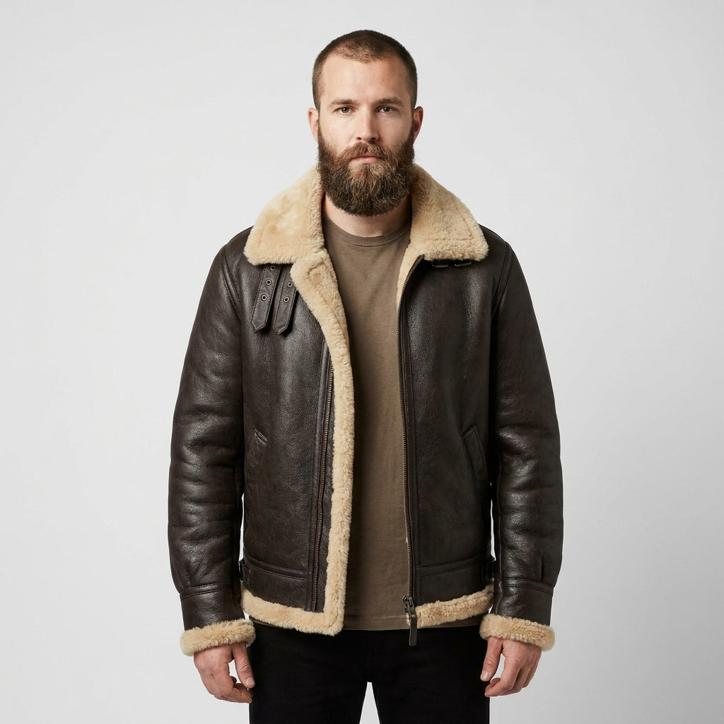 Men's Classic B3 Sheepskin Bomber Jacket – Genuine Shearling