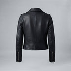 Downtown Black Biker Cropped Leather Jacket