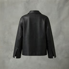 Women's Black Four-Pocket Leather Jacket