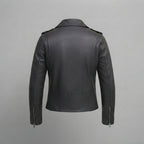 Women's Black Grain Leather Moto Jacket
