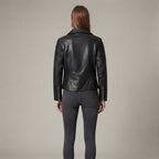 Women's Black Leather Biker Jacket