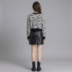 Women's Black Leather Mini Skirt