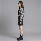 Women's Black Leather Mini Skirt