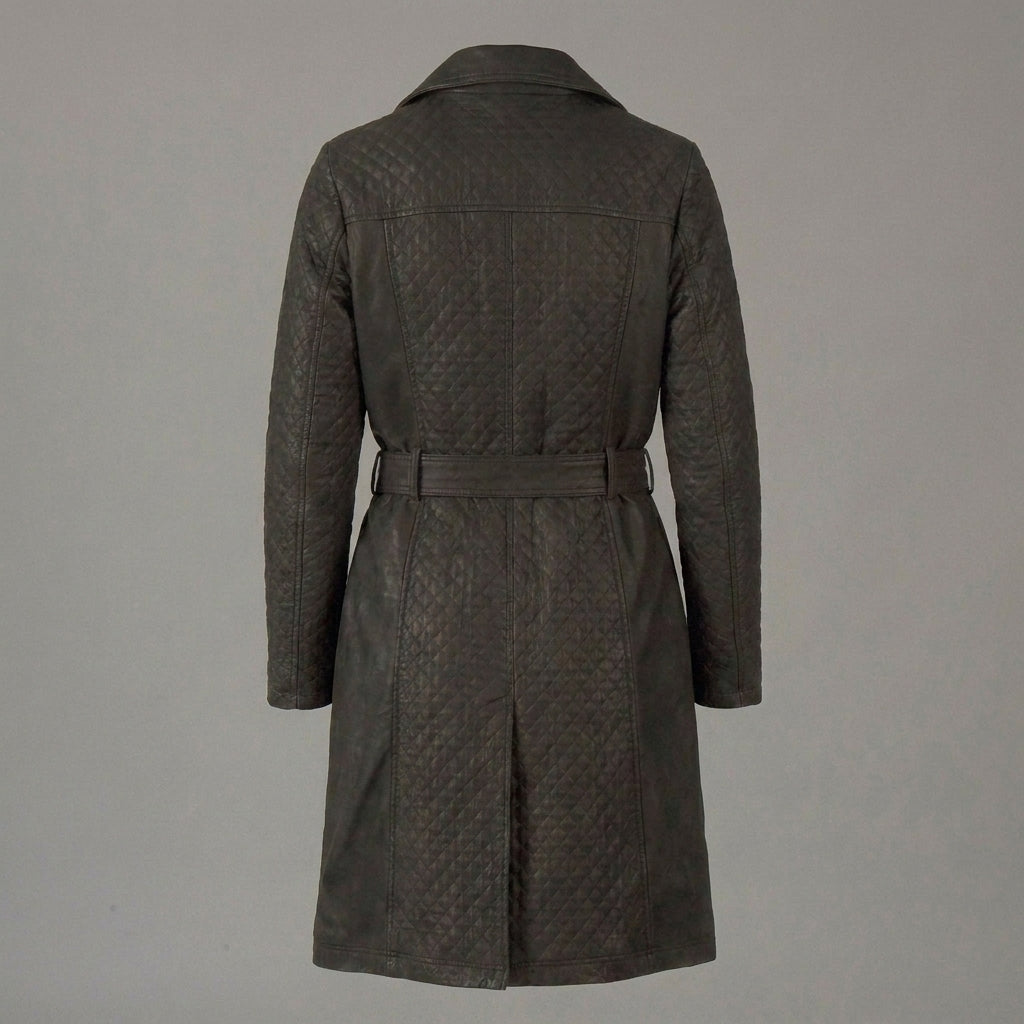 Women's Quilted Belted Car Coat