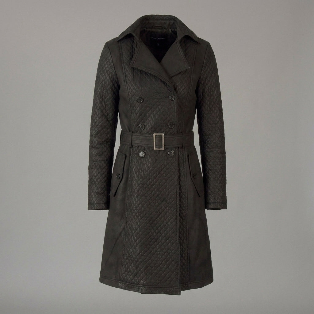 Women's Quilted Belted Car Coat