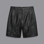 Women's Black Zip-Detail Leather Shorts