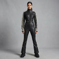 Black & White Leather Utility Jumpsuit