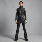Black & White Leather Utility Jumpsuit