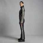Black & White Leather Utility Jumpsuit