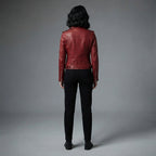 Women's Blood Moon Belted Leather Moto Jacket