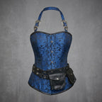 Blue Brocade Pocket Corset