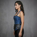 Blue Brocade Pocket Corset