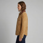 Women's Brown Collar Suede Overshirt