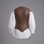 Cognac Brown Leather Corset