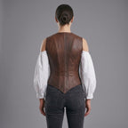 Cognac Brown Leather Corset