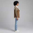 Women's Brown Shearling Biker Vest