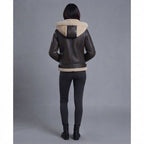Women's Brown Shearling Bomber Jacket