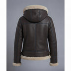 Women's Brown Shearling Bomber Jacket