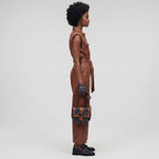 Warm Brown Sleeveless Leather Jumpsuit