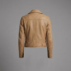 Camel Leather Biker Jacket