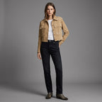 Camel Suede Cropped Jacket