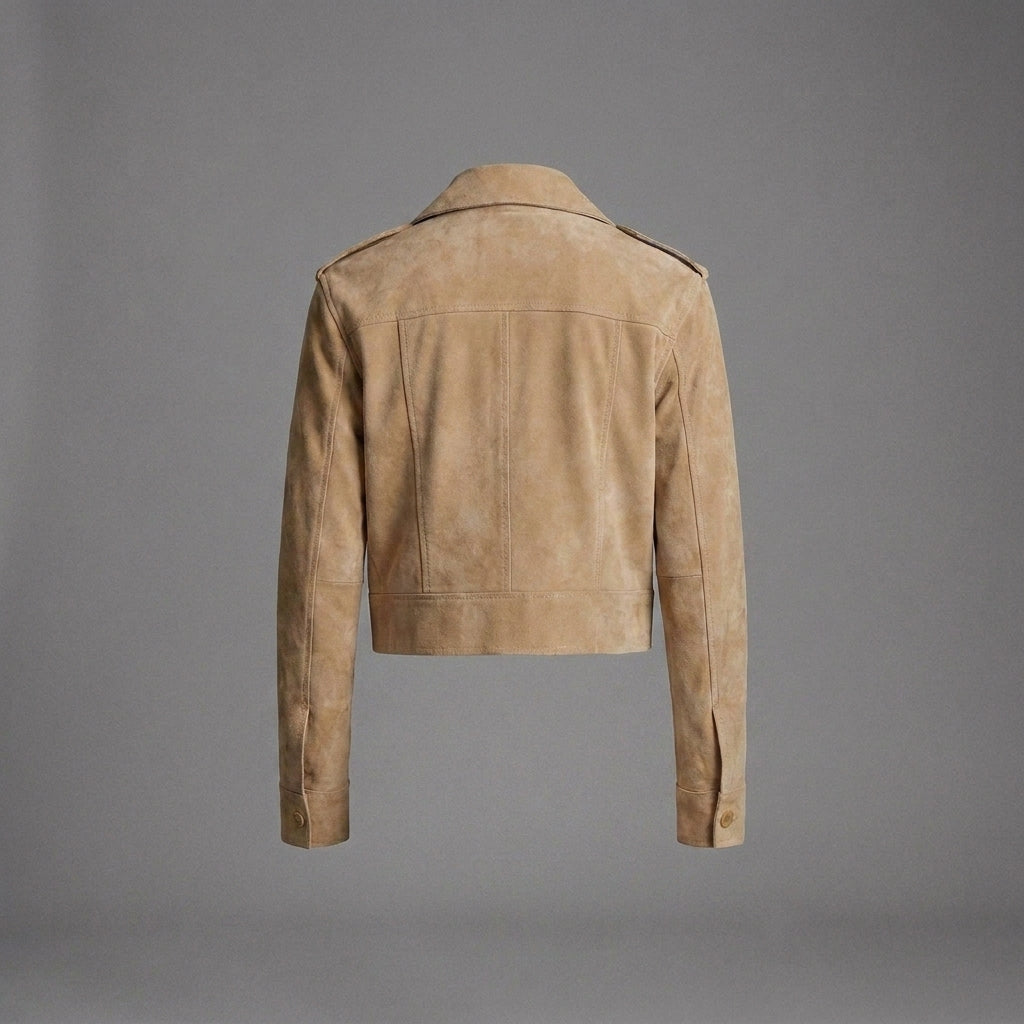 Camel Suede Cropped Jacket