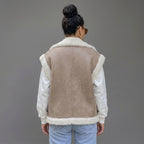 Women's Cap-Sleeve Shearling Leather Vest