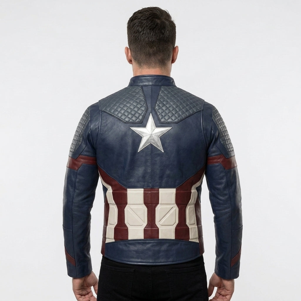 Captain America Civil War Leather Jacket – Men's Motorcycle Style
