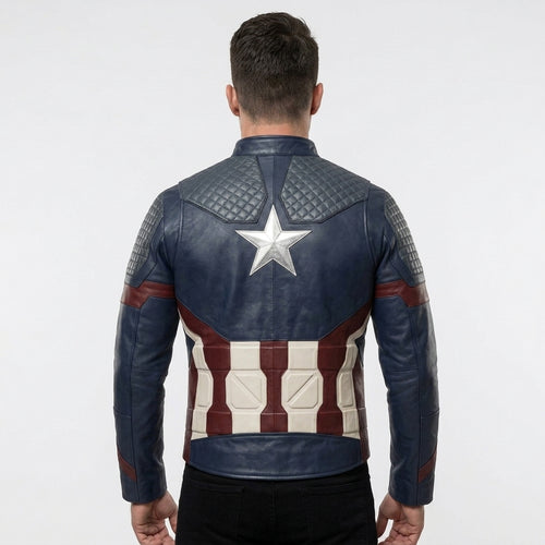 Captain America Civil War Leather Jacket – Men's Motorcycle Style