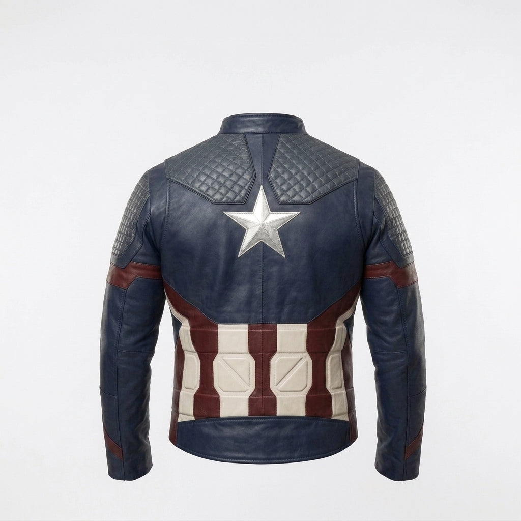 Captain America Civil War Leather Jacket – Men's Motorcycle Style