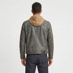 Men's Charcoal Vintage Biker Leather Jacket