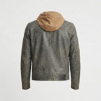 Men's Charcoal Vintage Biker Leather Jacket