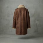 Women's Chocolate Shearling Button-Front Coat