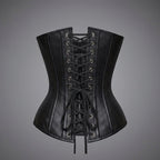Black Zip-Up Leather Corset