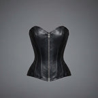 Black Zip-Up Leather Corset