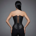Black Zip-Up Leather Corset