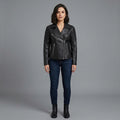Women's Classic Black Moto Leather Jacket
