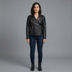 Women's Classic Black Moto Leather Jacket