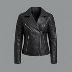 Women's Classic Black Moto Leather Jacket