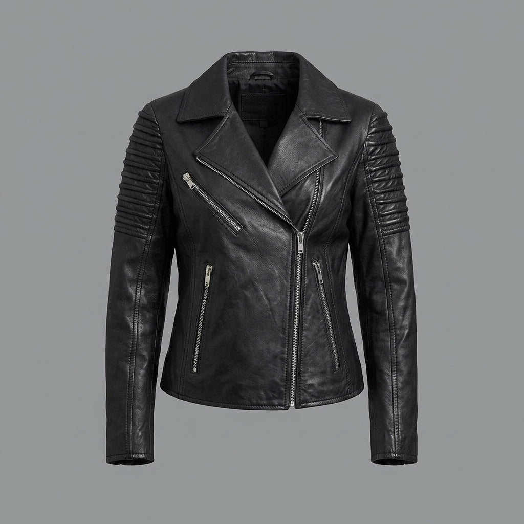 Women's Classic Black Moto Leather Jacket