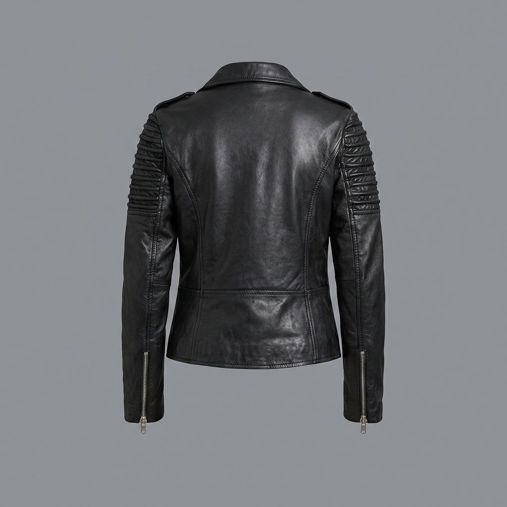 Women's Classic Black Moto Leather Jacket