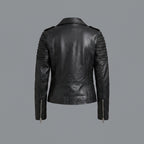 Women's Classic Black Moto Leather Jacket