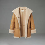 Women's Classic Camel Shearling Coat