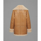 Women's Classic Camel Shearling Coat